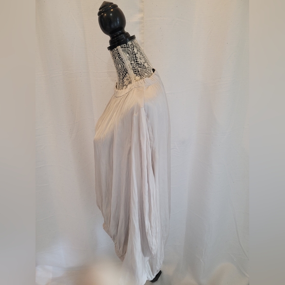 Zero + Maria Cornejo Sz 8 Long Sleeve Blouse RUCHED BUBBLE TOP champagne color - Picture 4 of 8